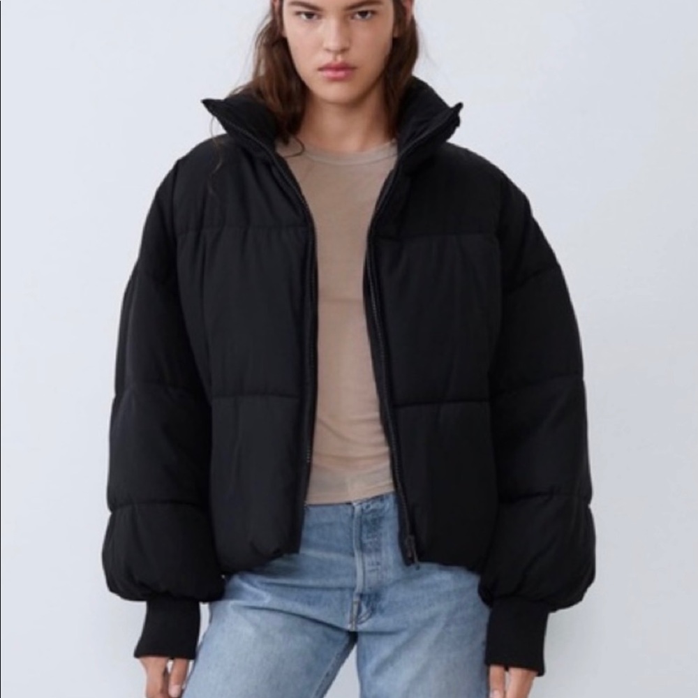 Zara black puffer jacket